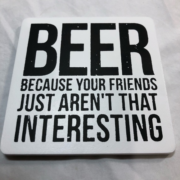 Beer Saying Wooden Coasters in Box Funny Gift idea - Picture 5 of 9
